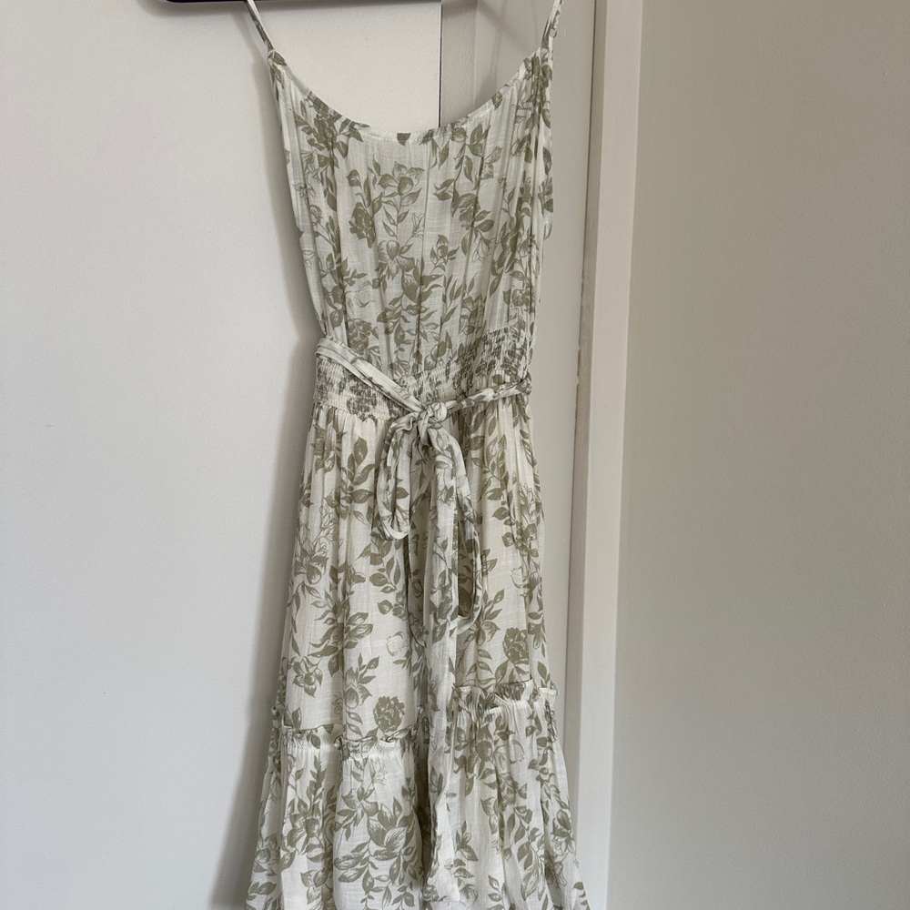 mine Cream Maxi Dress with Sage Green Floral Print
